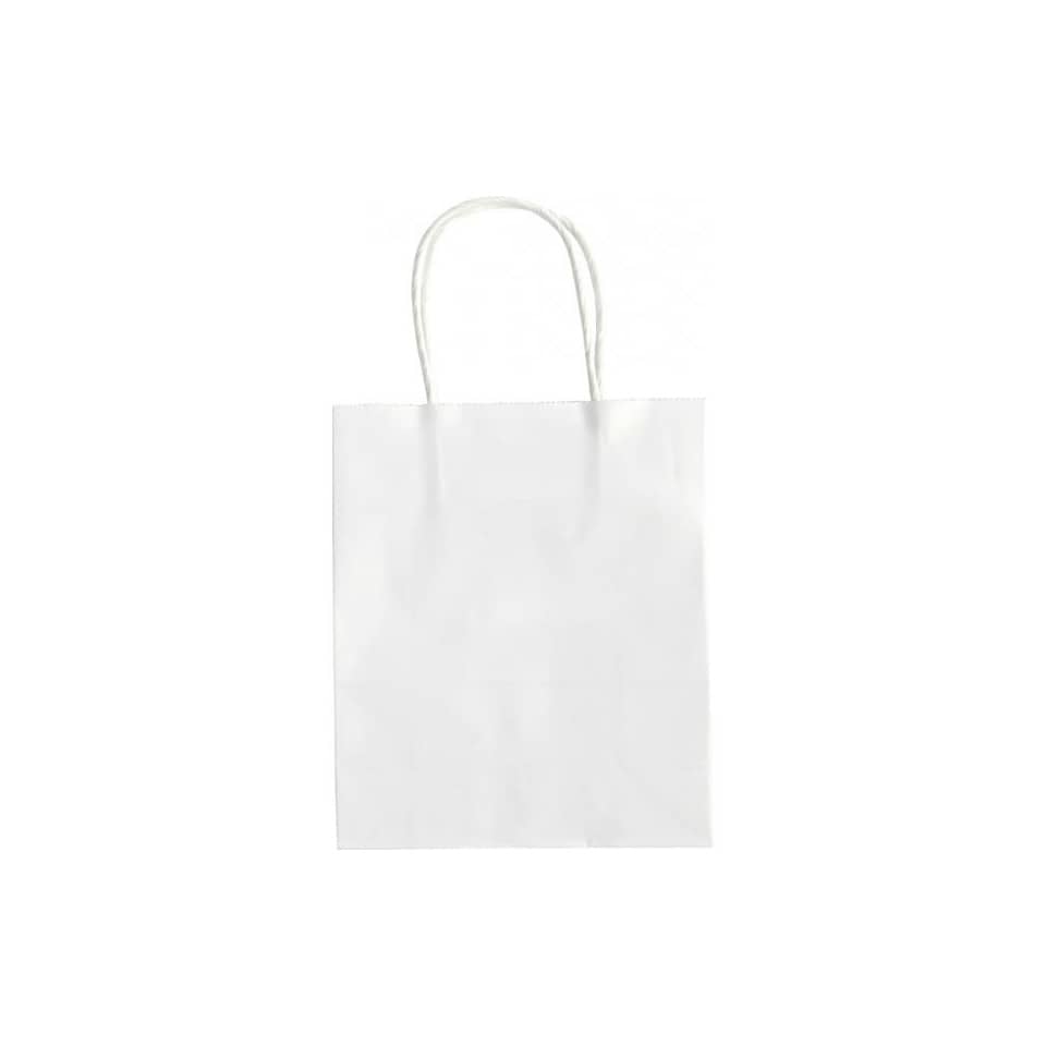 Geschenktragetasche - 12 x 5,5 x 15 cm, 20 Stück, weiß