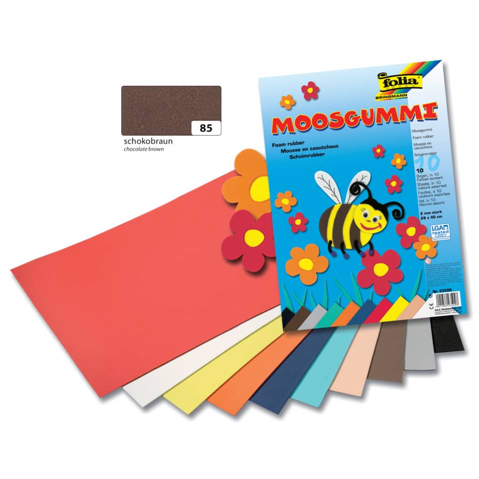 Moosgummi - 29 x 40 cm, schokobraun