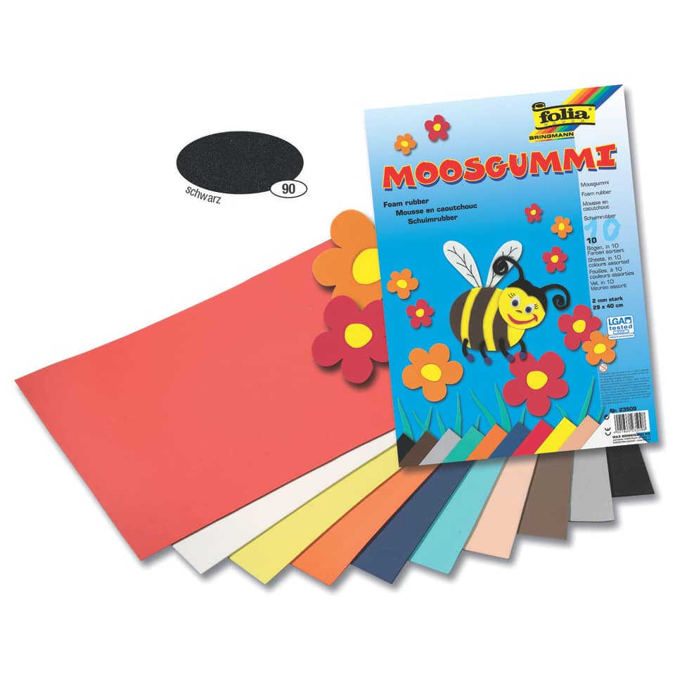 Moosgummi - 29 x 40 cm, schwarz
