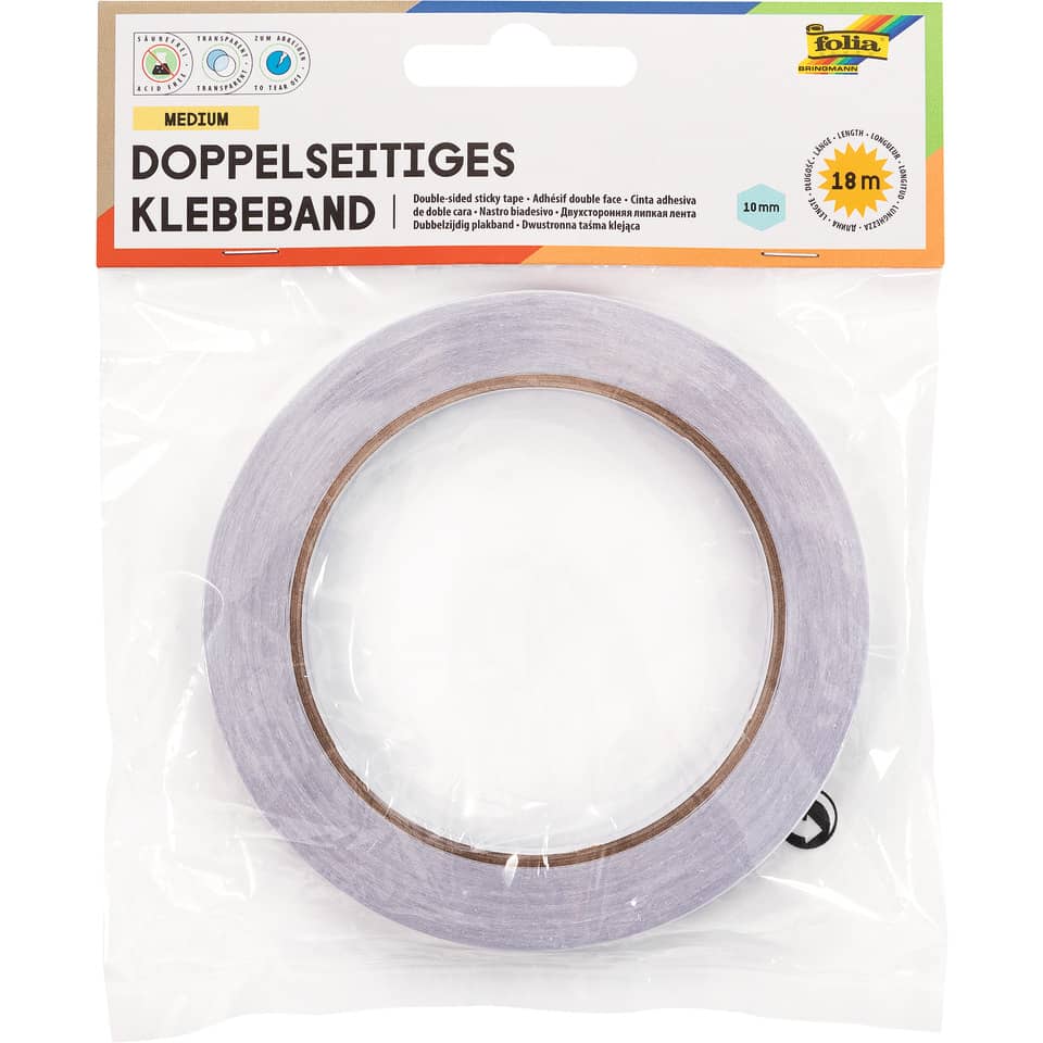 Doppelseitiges Klebeband, 10mm x 18m, transparent