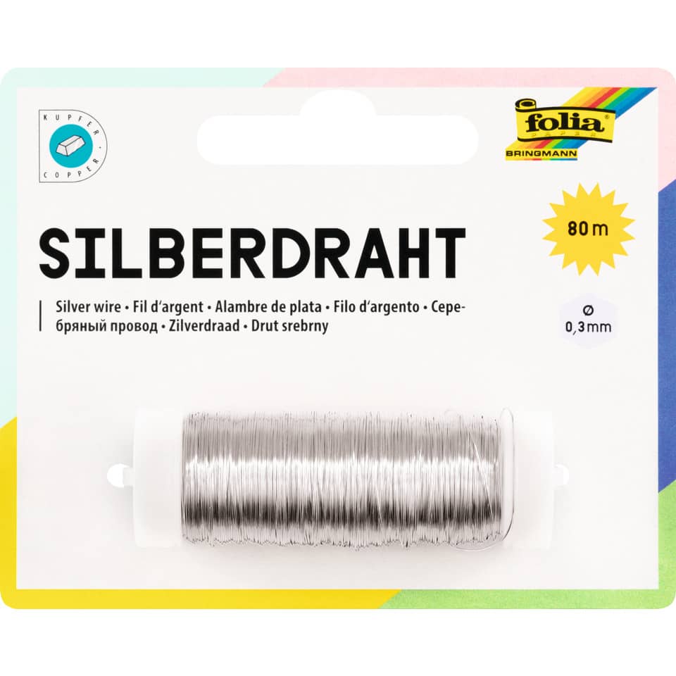 Basteldraht - 0,3 mm, versilbert