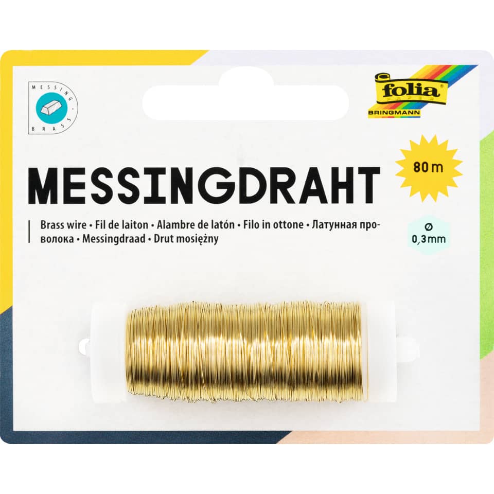 Basteldraht - 0,3 mm, Messing goldfarben