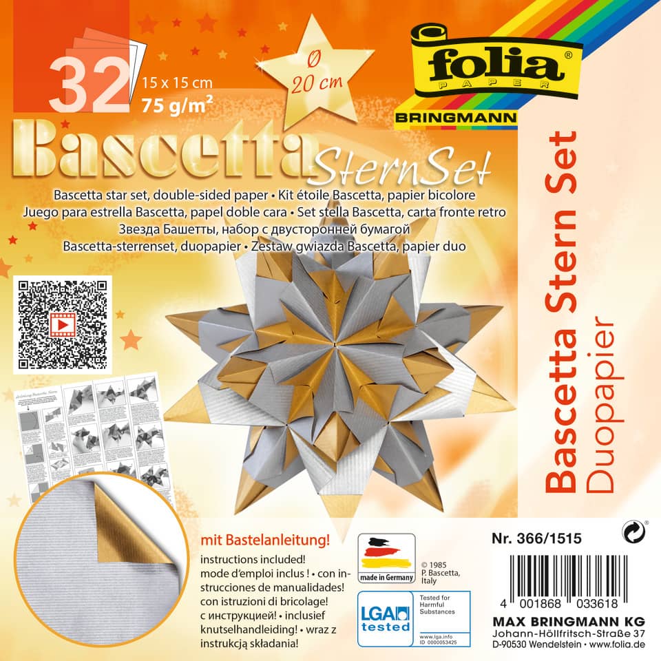 Bascetta Stern - silber/gold, Ø 20 cm