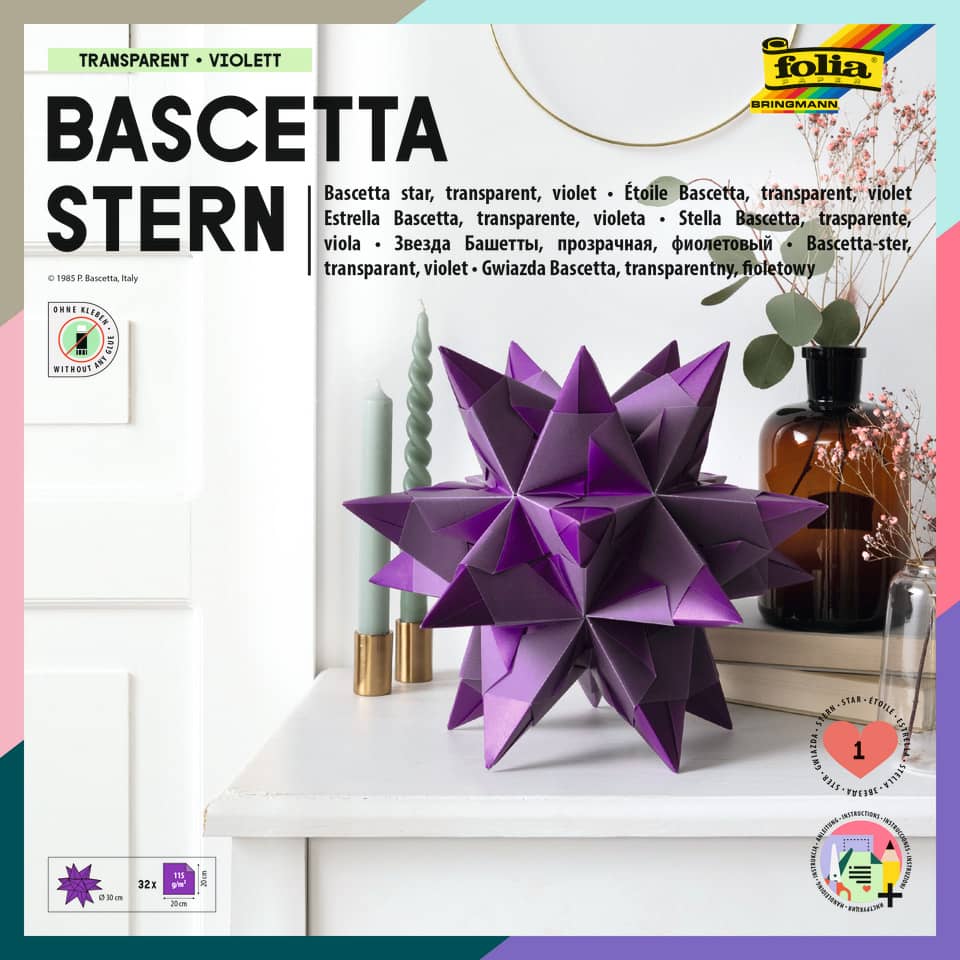 Bascetta Stern - violett, transparent, Ø 30 cm