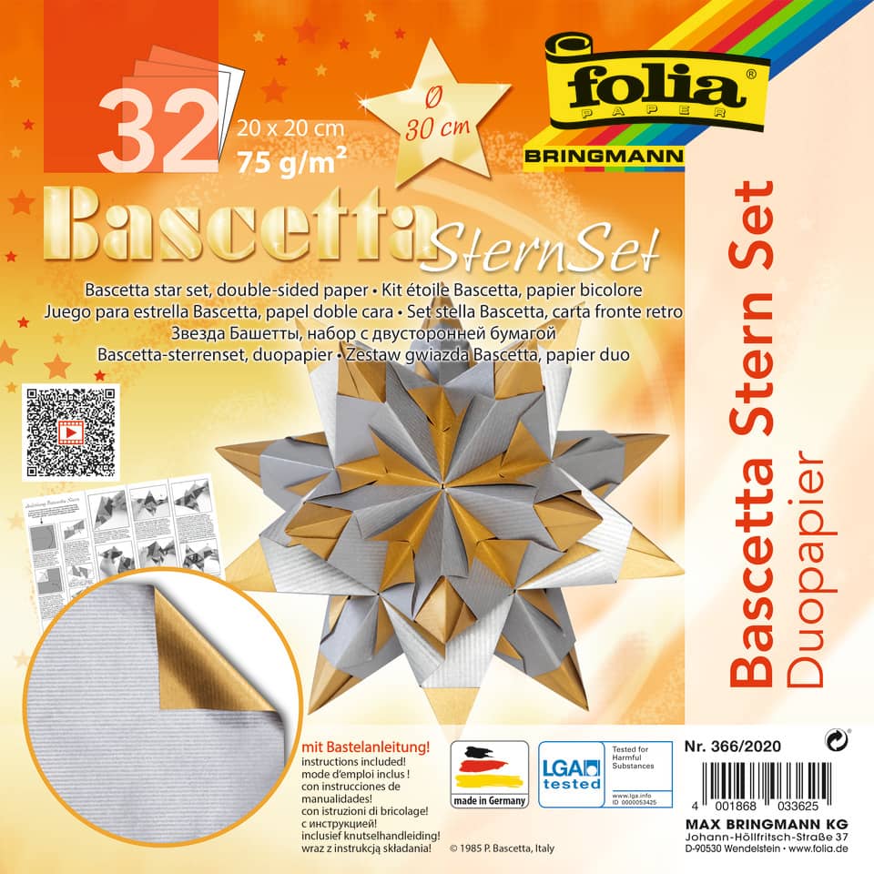 Bascetta Stern - silber/gold, Ø 30 cm