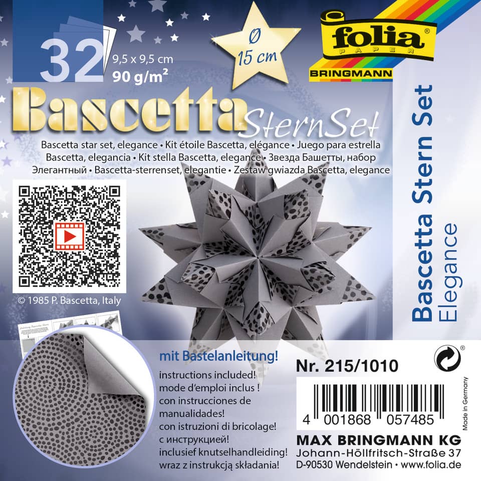 Bascetta Stern - Pearls, anthrazit, Ø 15 cm