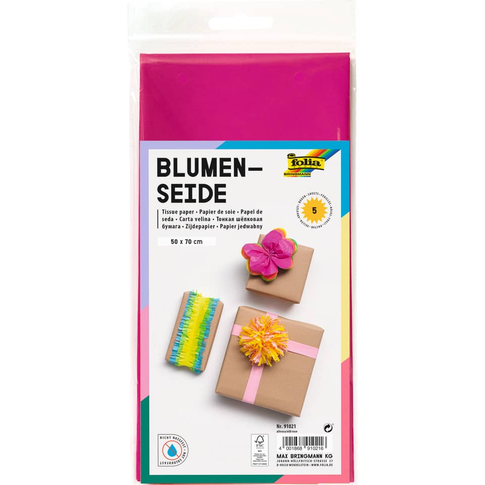 Blumenseide - 50 x 70 cm, 5 Bogen, altrosa