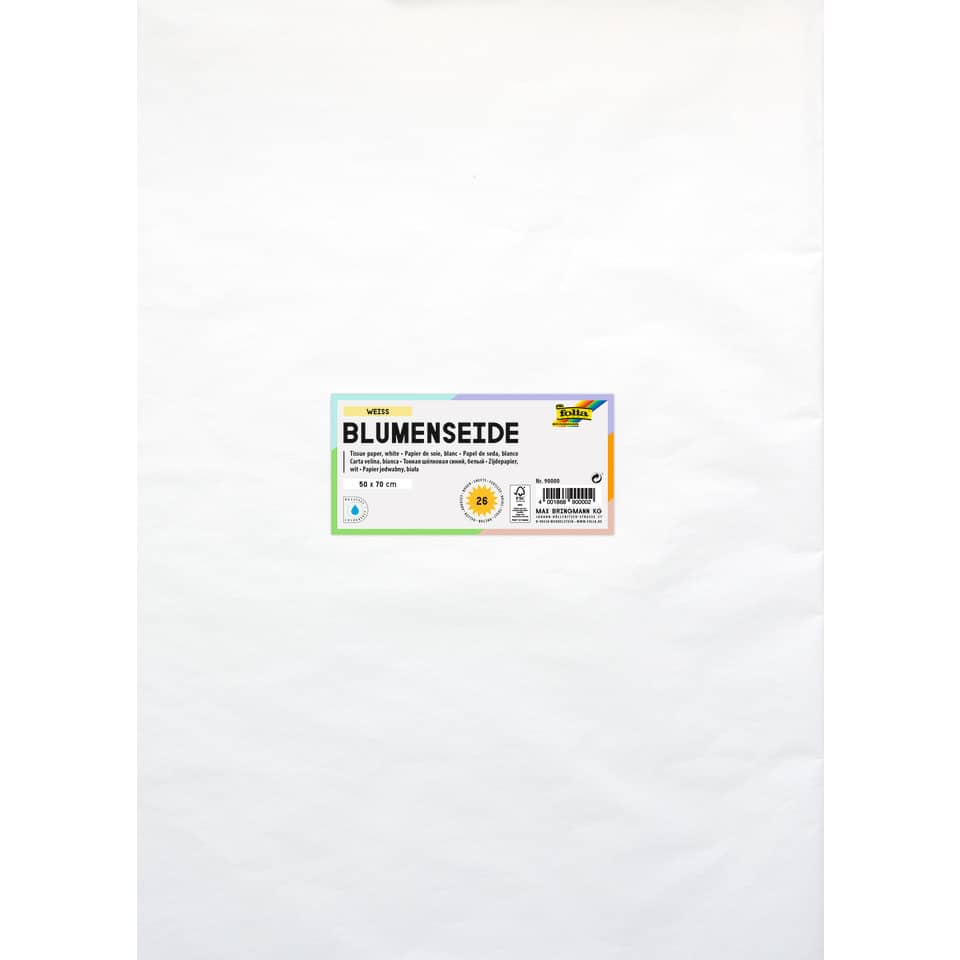 Blumenseide - 50 x 70 cm, 26 Bogen, weiß