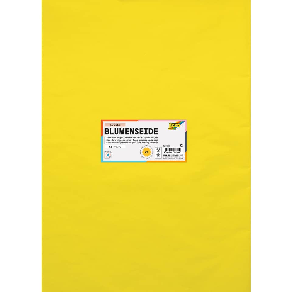 Blumenseide - 50 x 70 cm, 26 Bogen, altgold