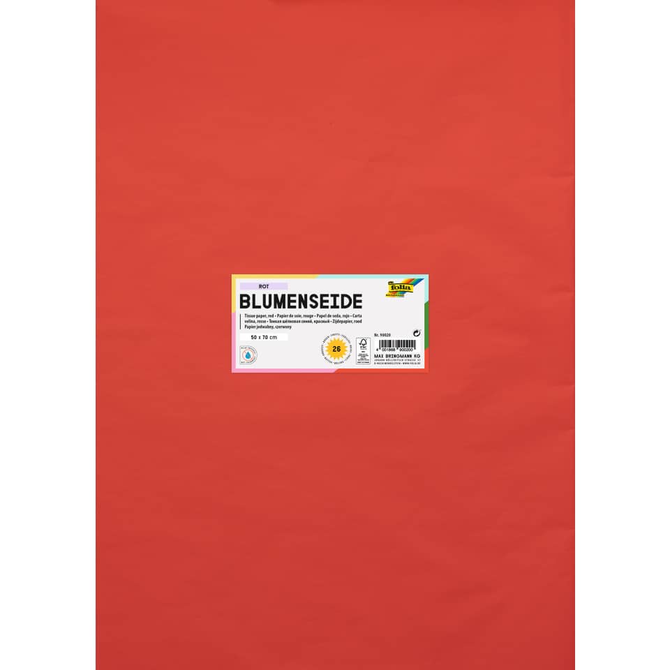 Blumenseide - 50 x 70 cm, 26 Bogen, rot