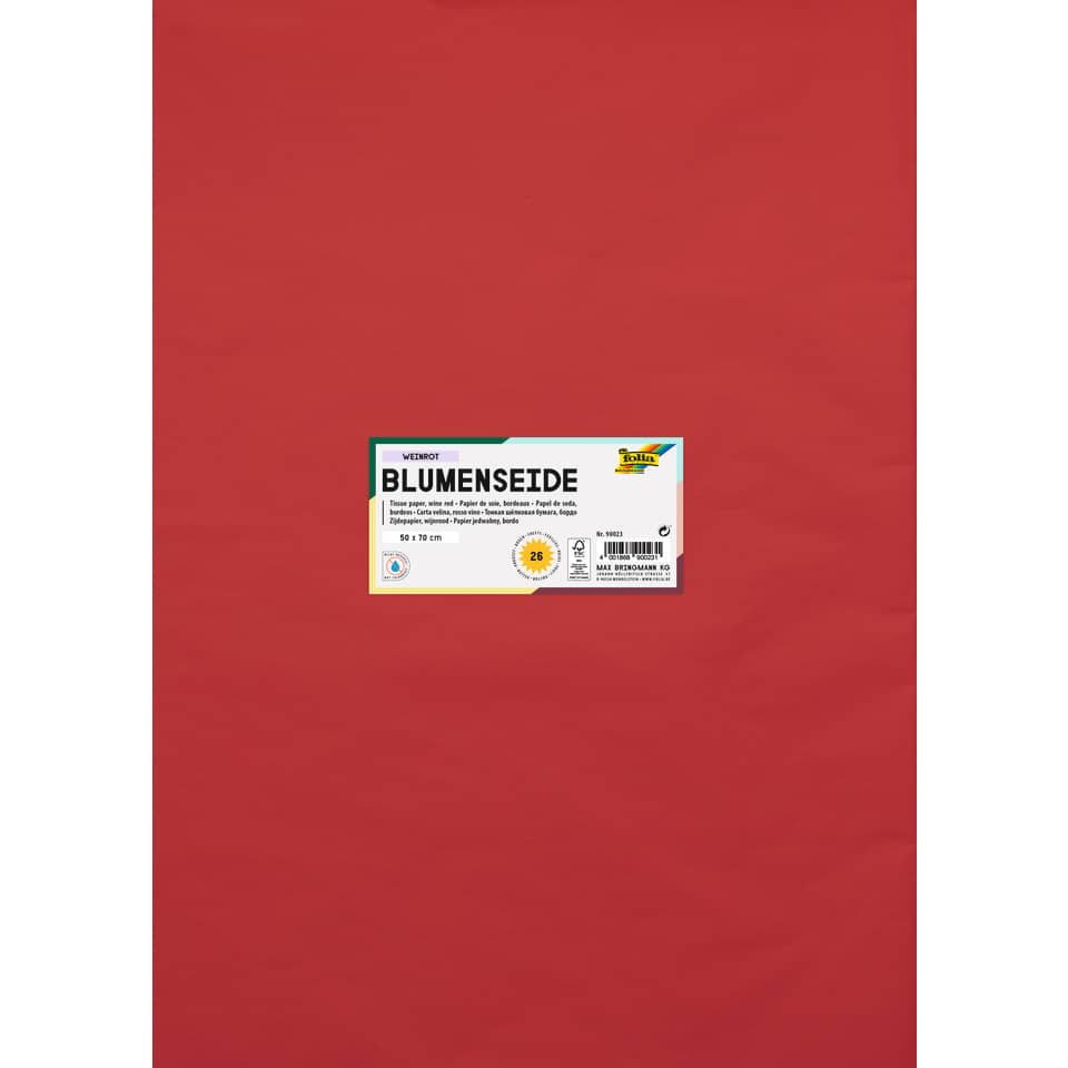 Blumenseide - 50 x 70 cm, 26 Bogen, weinrot