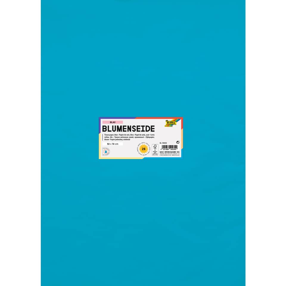 Blumenseide - 50 x 70 cm, 26 Bogen, blau