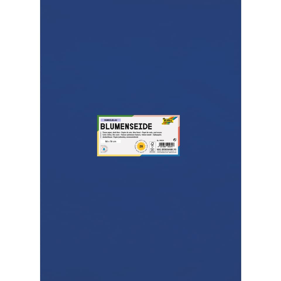 Blumenseide - 50 x 70 cm, 26 Bogen, dunkelblau