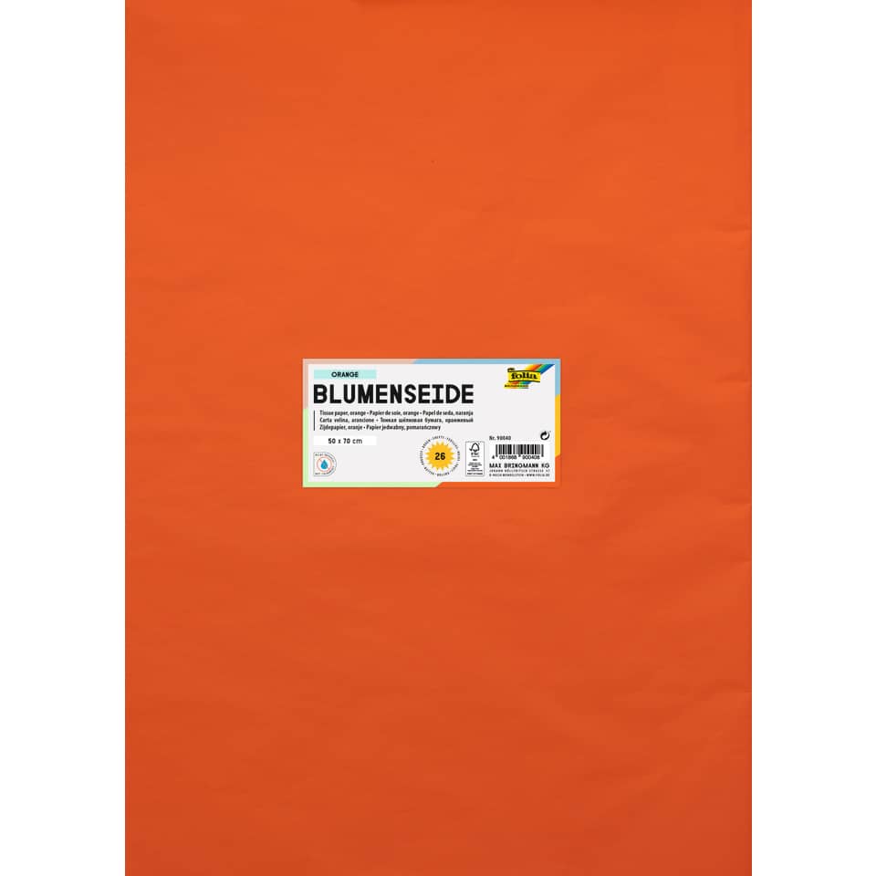 Blumenseide - 50 x 70 cm, 26 Bogen, orange