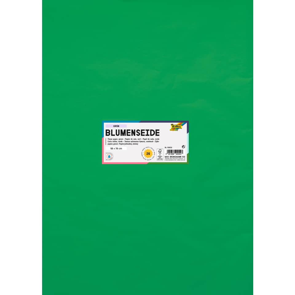 Blumenseide - 50 x 70 cm, 26 Bogen, grün