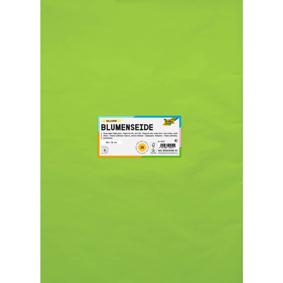 Blumenseide - 50 x 70 cm, 26 Bogen, hellgrün