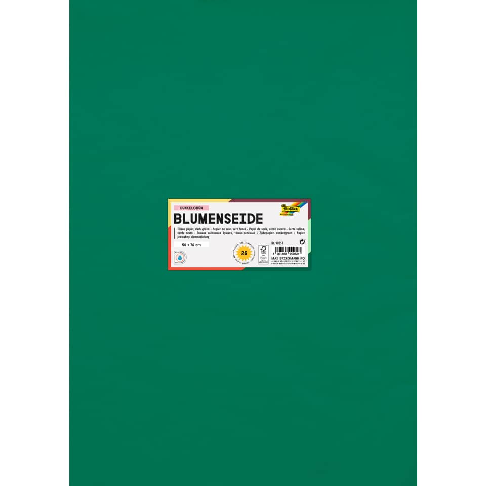 Blumenseide - 50 x 70 cm, 26 Bogen, dunkelgrün