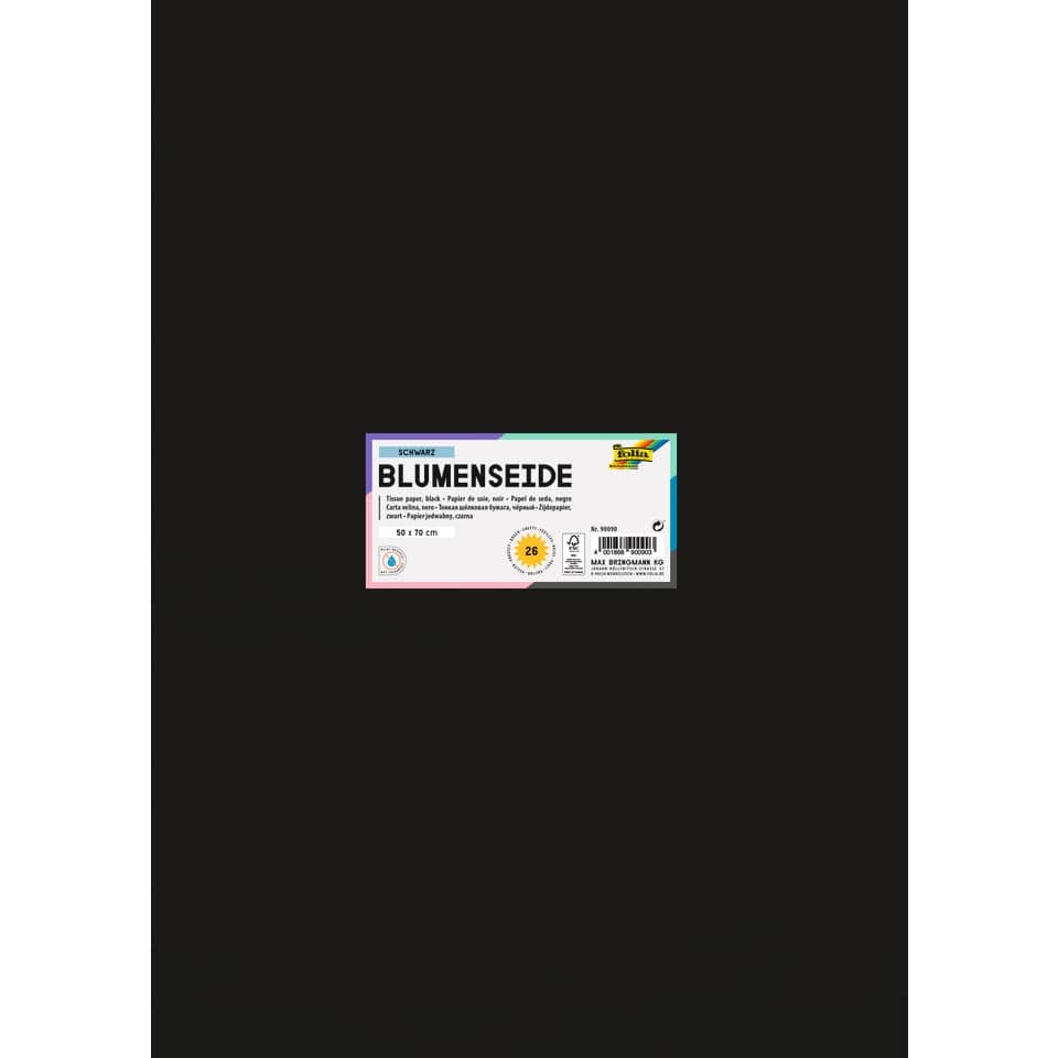 Blumenseide - 50 x 70 cm, 26 Bogen, schwarz