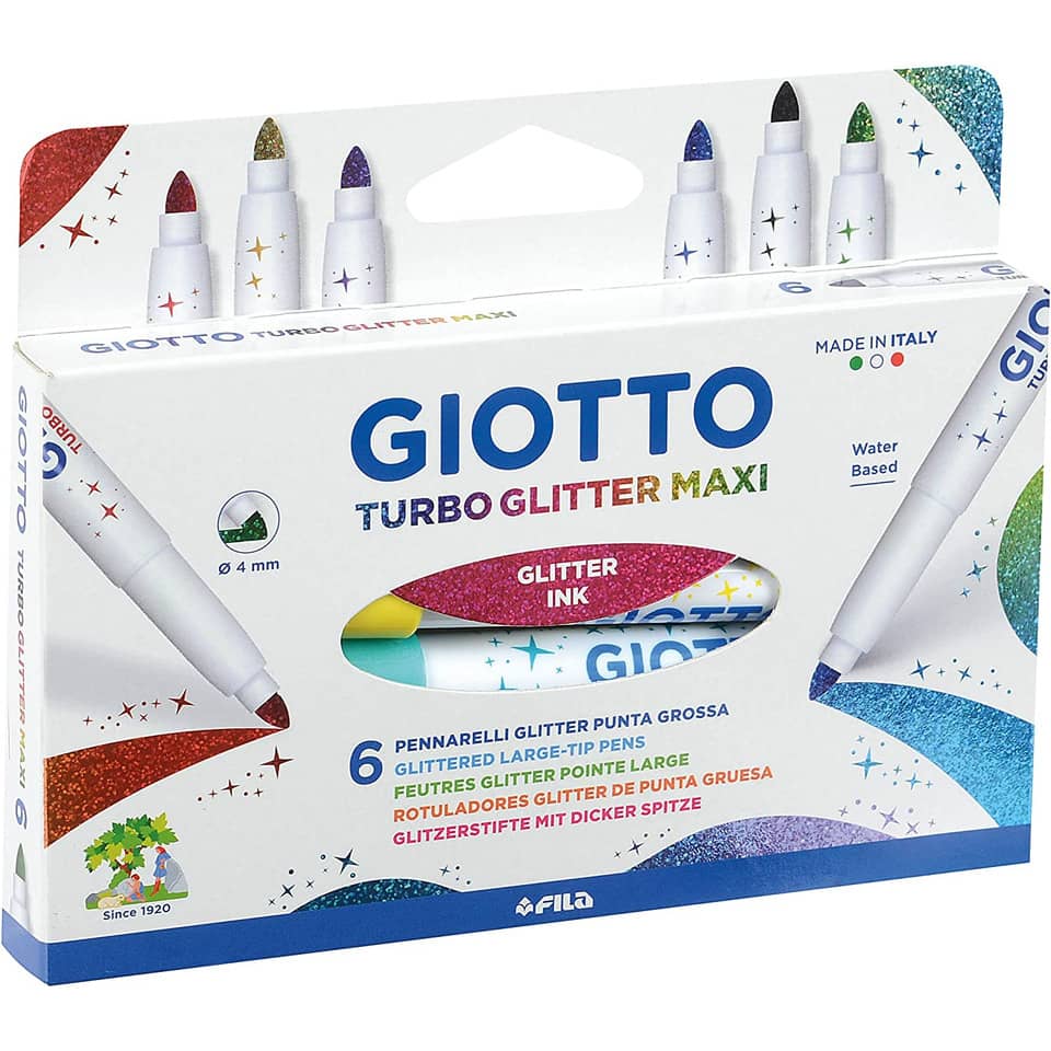 Faserschreiber Turbo Glitter Maxi - 6 Farben sortiert