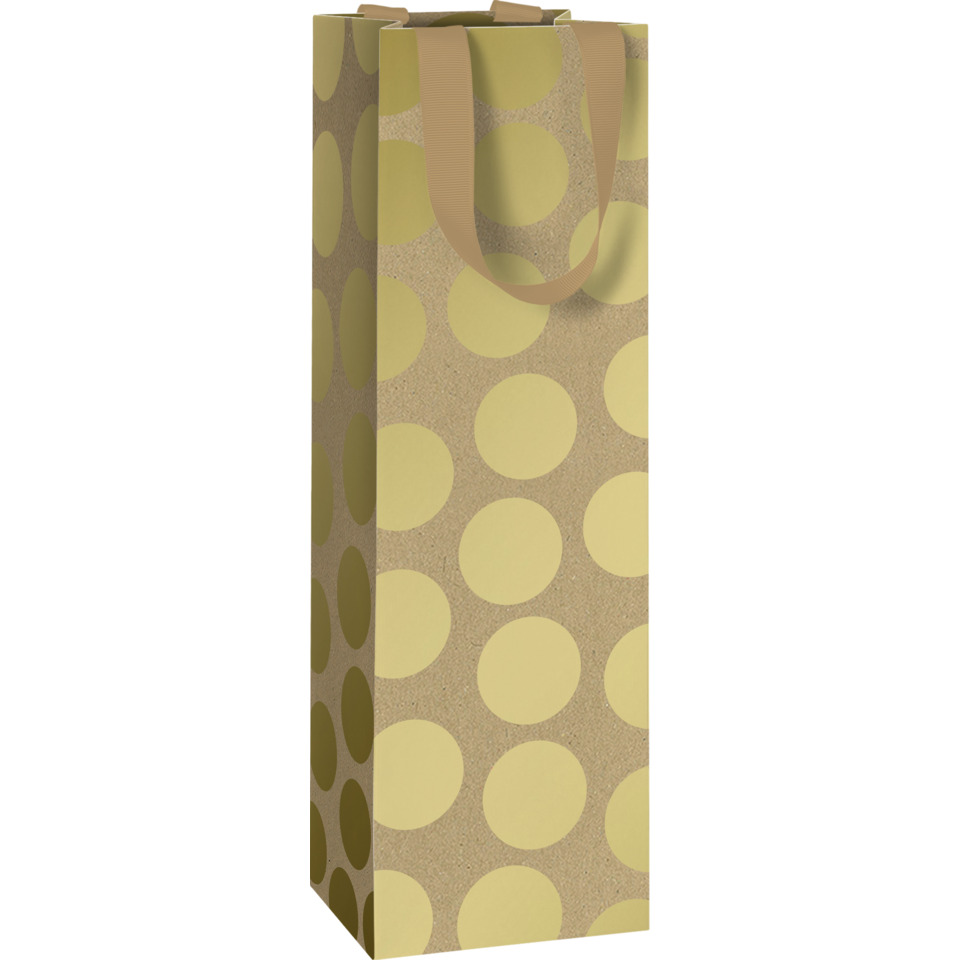 Flaschentragetasche Yoko, 36x11x10,5cm, natur/gold