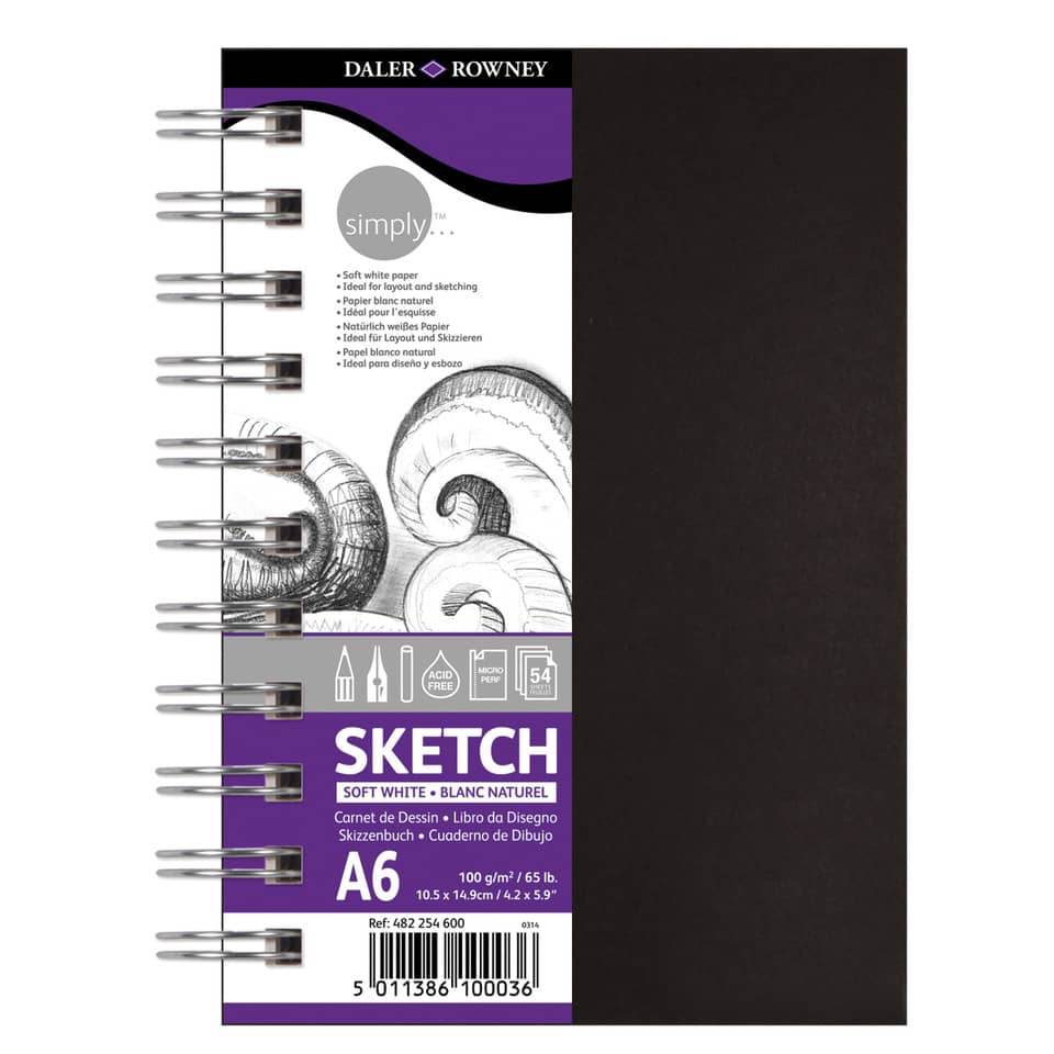 Skizzenbuch - A6, 100 g/qm, 110 Blatt, Spirale
