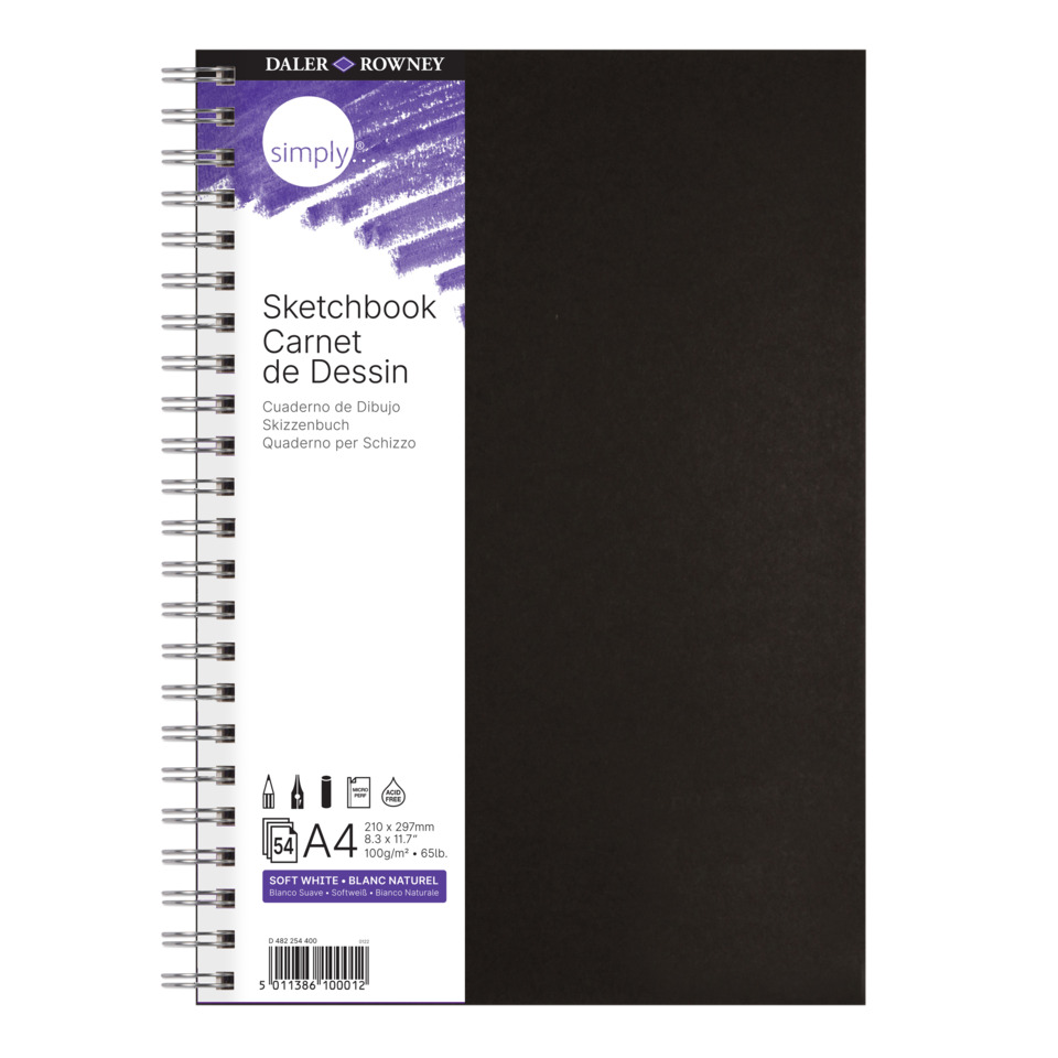 Skizzenbuch - A4, 100 g/qm, 110 Blatt, Spirale
