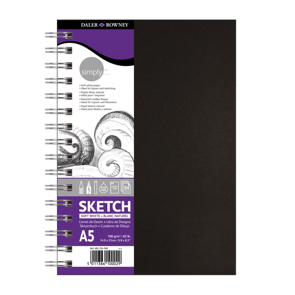Skizzenbuch - A5, 100 g/qm, 110 Blatt, Spirale
