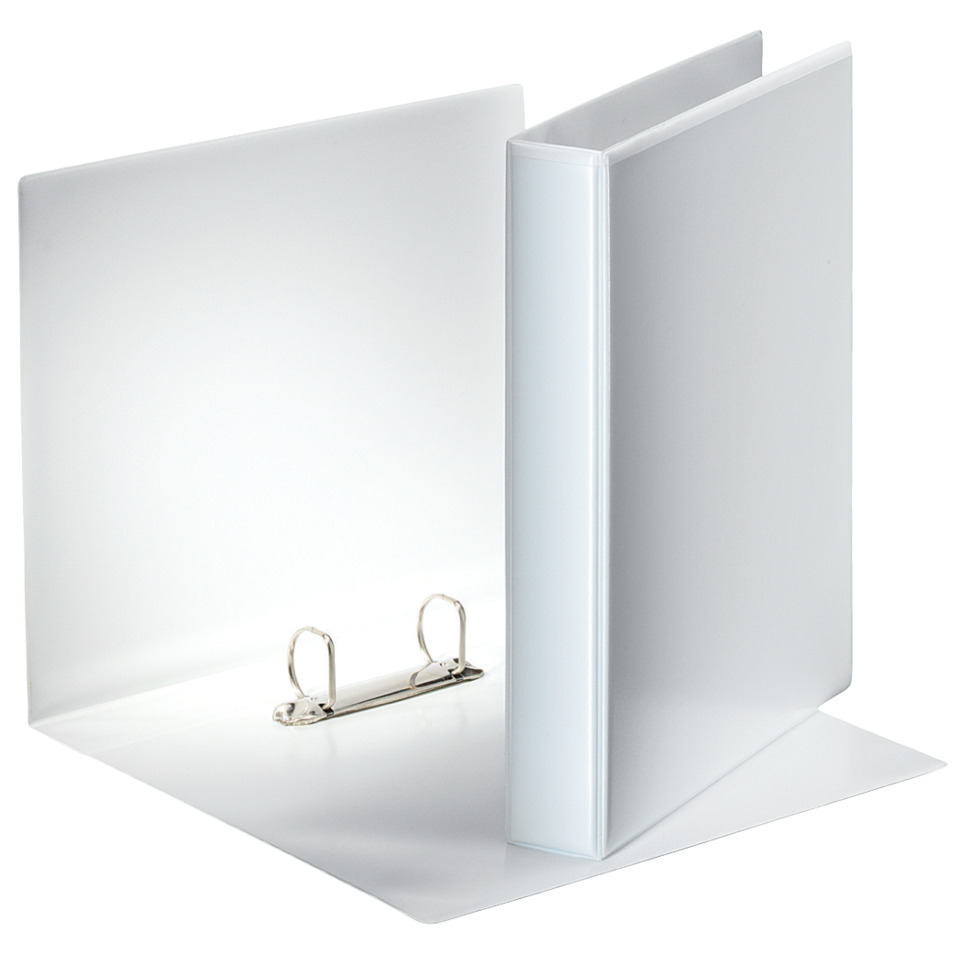 Ringbuch Präsentation, mit Taschen, A4, PP, 2 Ringe, 30 mm, weiß