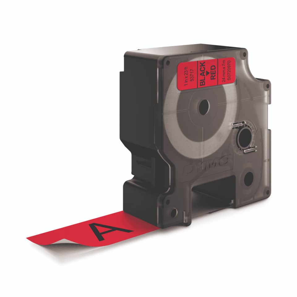 Original Dymo DirectLabel-Etiketten schwarz auf rot (53717,S0720970)