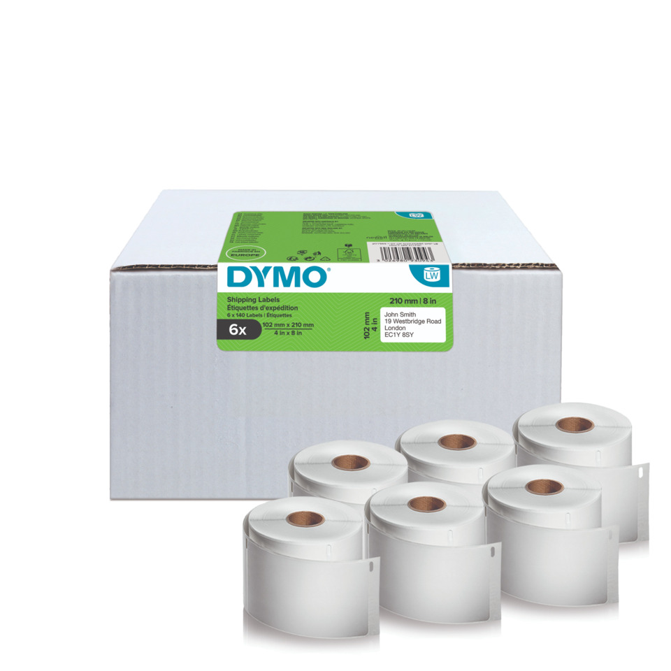 Versandaufkleber für DHL, weiss, permanent, 6 x 140 Etiketten, für LW 4XL & 5XL