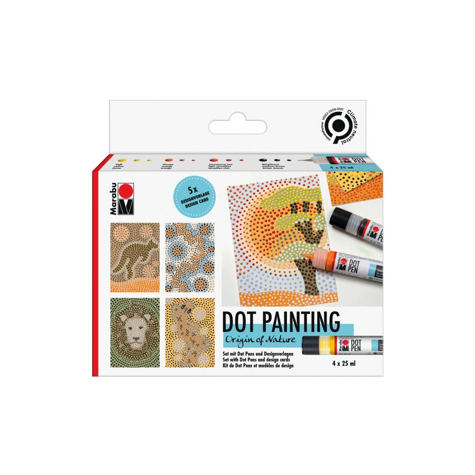 Kreativmarkerset 3D Dot Pen Nature - 9-teilig