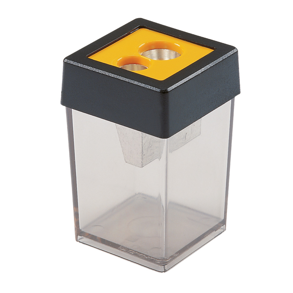 Doppel-Dosenspitzer 53465, bis 10,5 mm, 35 x 55 x 35 mm, grau-transparent