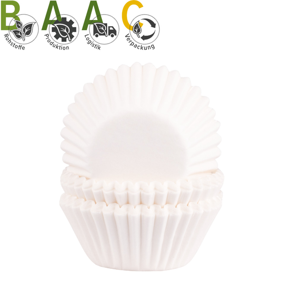 Back- und Pralinenförmchen - Ø 26 mm, weiß, 200 Stück
