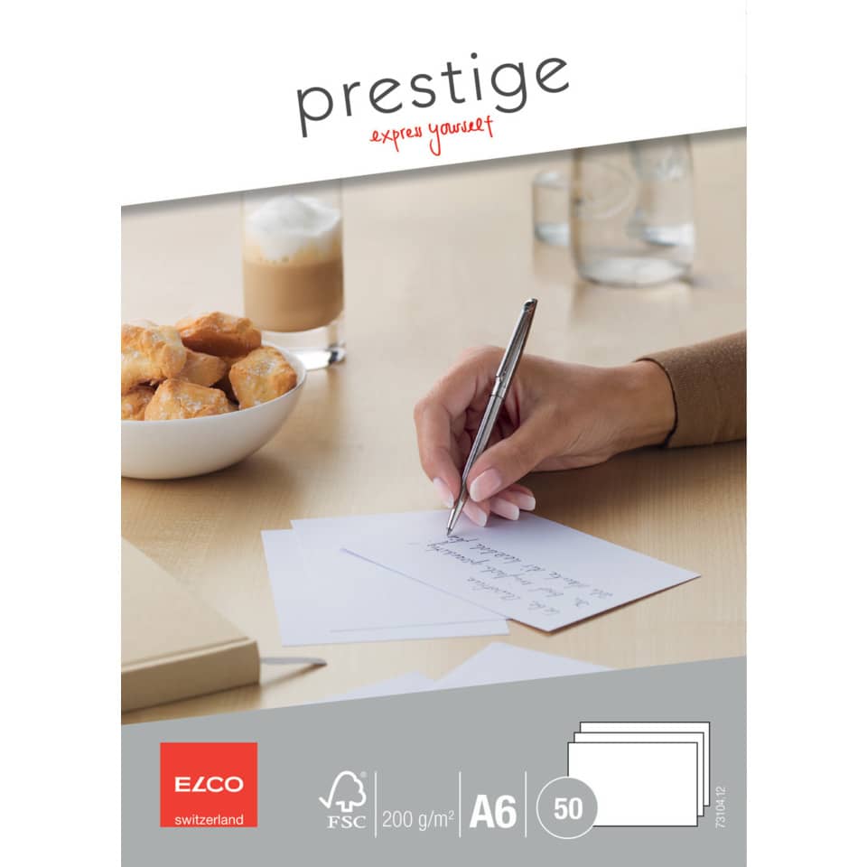 Briefkarten Prestige - A6, 50 Stück, hochweiß, satiniert