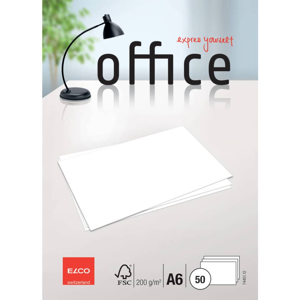 Briefkarten - A6, hochweiss, blanko, 200 g/qm, 50 Stück