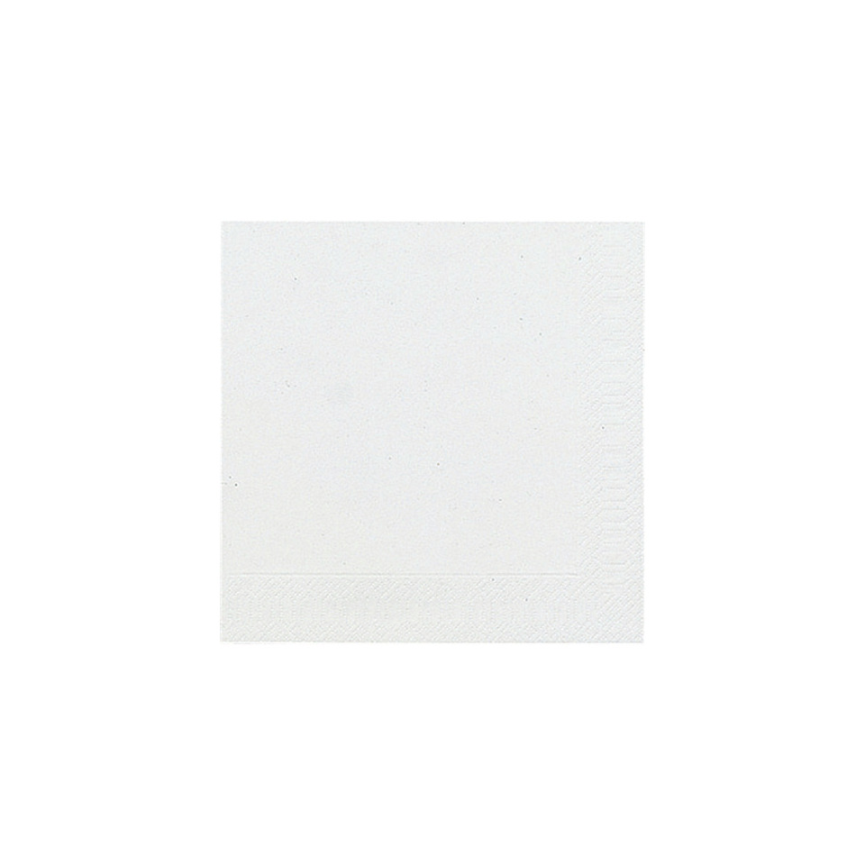 Cocktail-Servietten 3lagig Tissue Uni weiß, 24 x 24 cm, 20 Stück