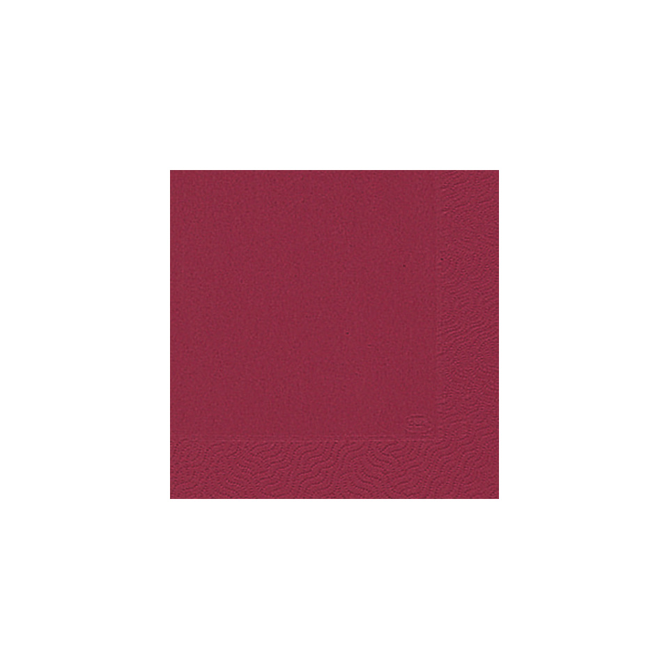 Cocktail-Servietten 3lagig Tissue Uni bordeaux, 24 x 24 cm, 20 Stück