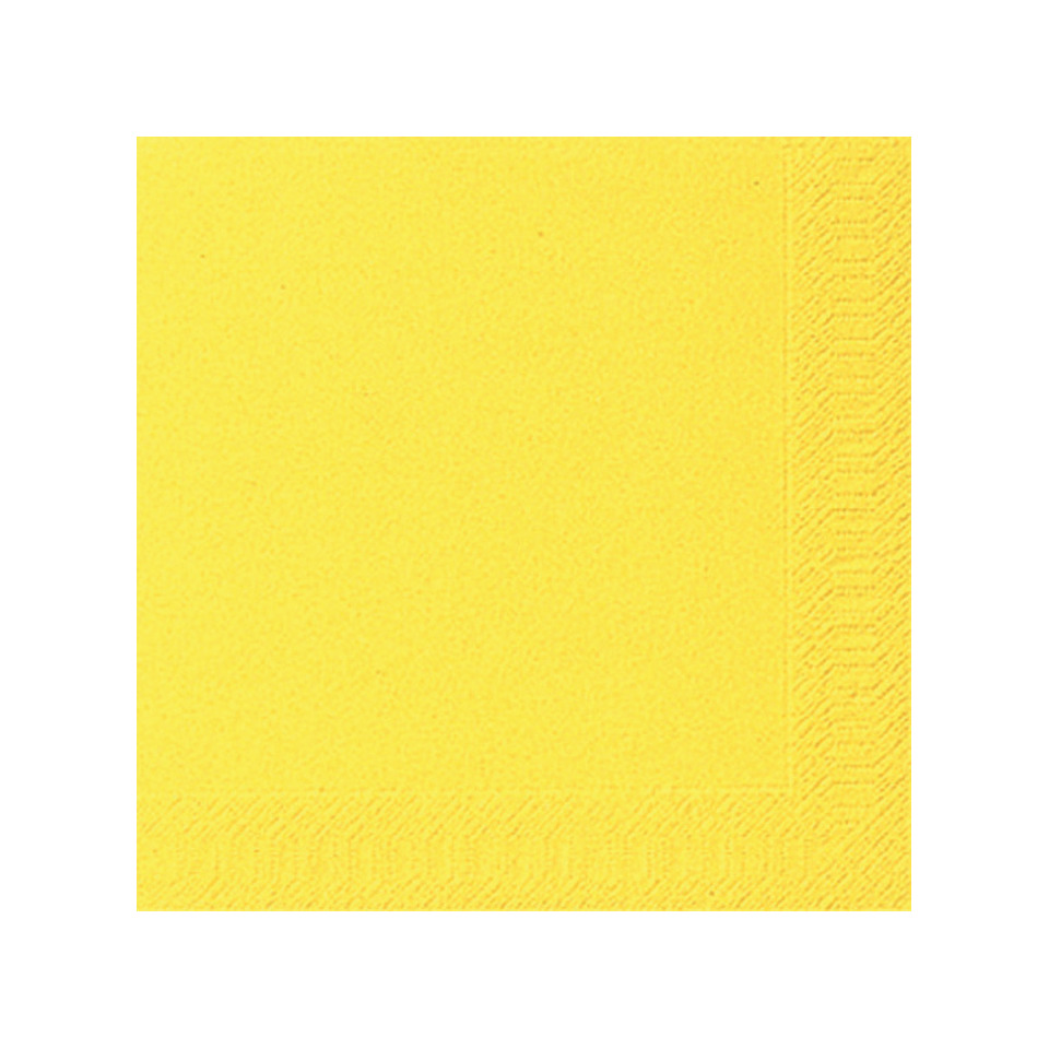 Servietten 3lagig Tissue Uni gelb, 33 x 33 cm, 20 Stück