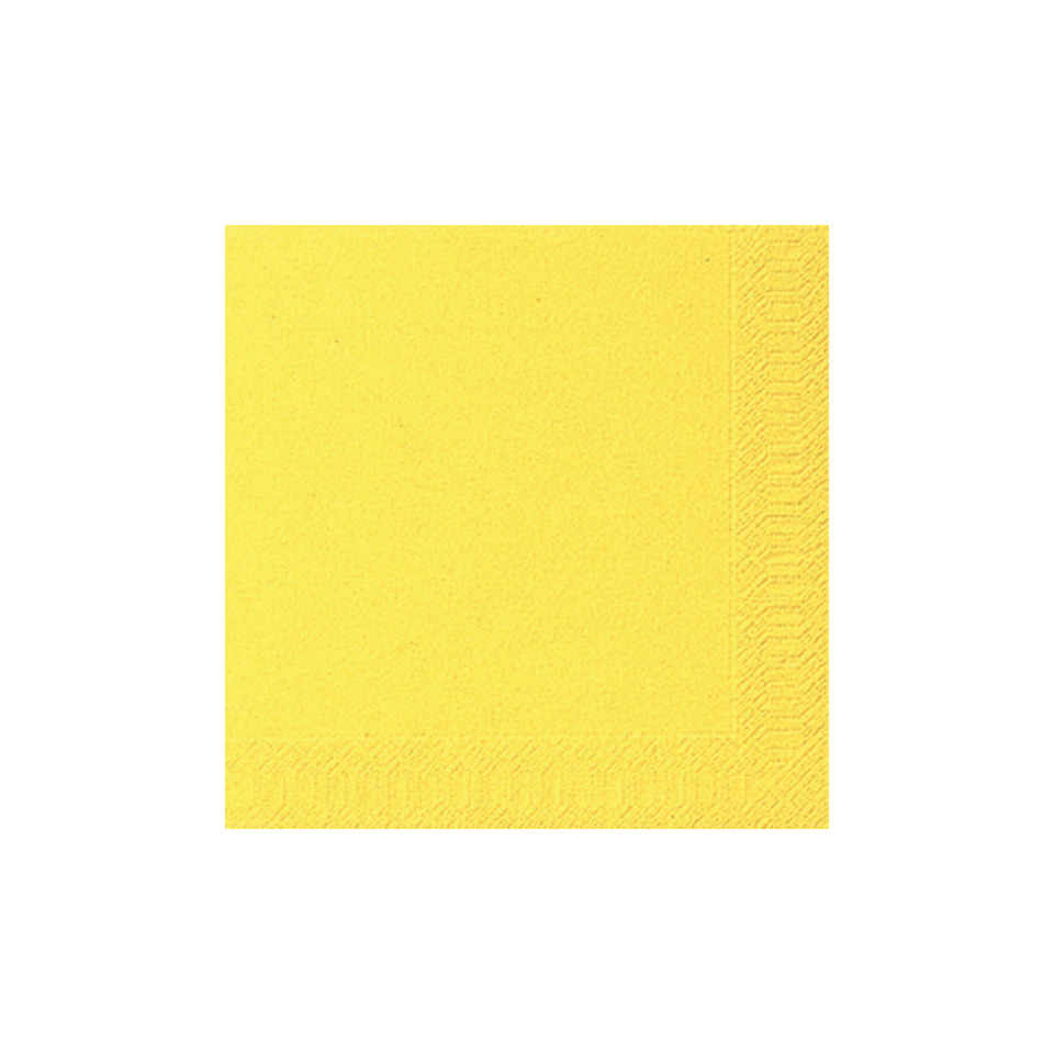 Dinner-Servietten 3lagig Tissue Uni gelb, 40 x 40 cm, 20 Stück