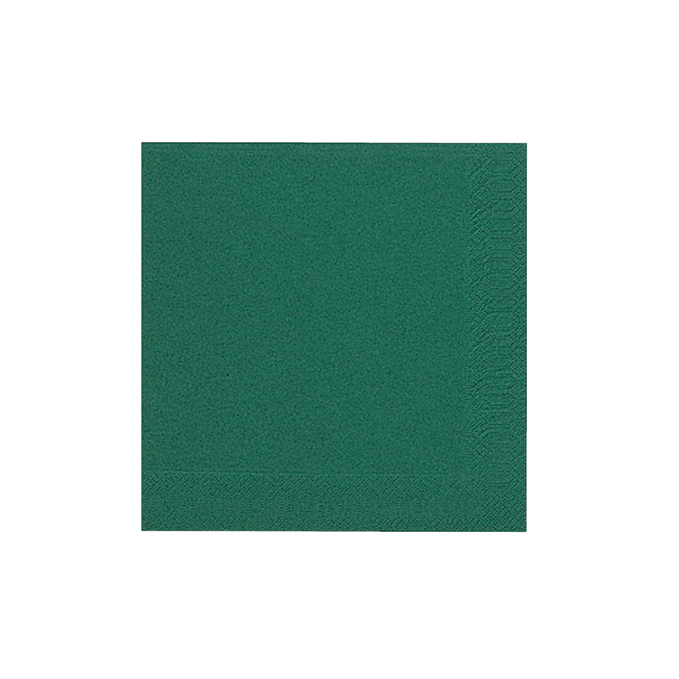 Dinner-Servietten 3lagig Tissue Uni dunkelgrün, 40 x 40 cm, 20 Stück