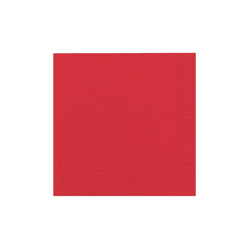 Dinner-Servietten 3lagig Tissue Uni brillant rot, 40 x 40 cm, 20 Stück