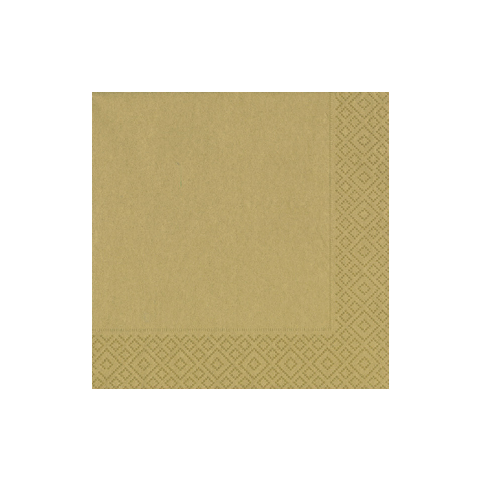 Weihnachts Lunchservietten - 33 x 33 cm, uni gold, 20 Stück