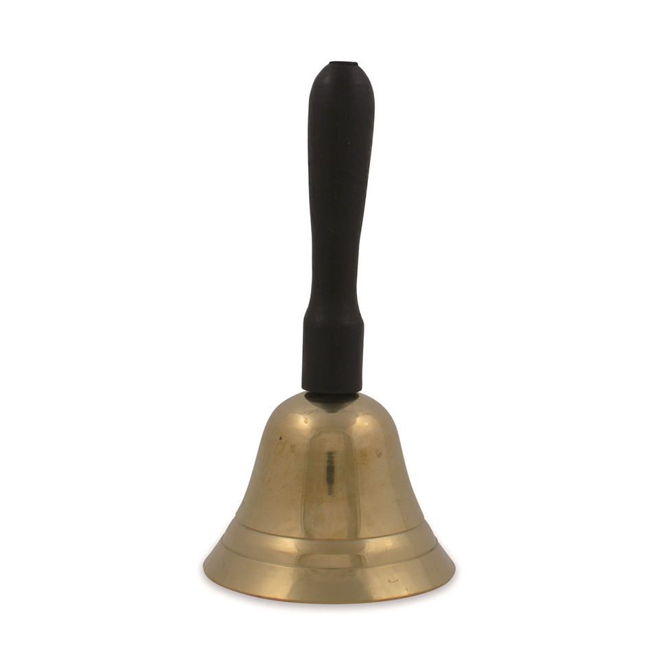 Weihnachtsglocke, 5,5 x 11 cm, Messing mit Holzgriff