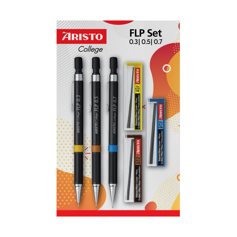 Feinminenstift Set GEOCollege, 0,35/0,5/0,7 mm, HB, schwarz, 3er-Set