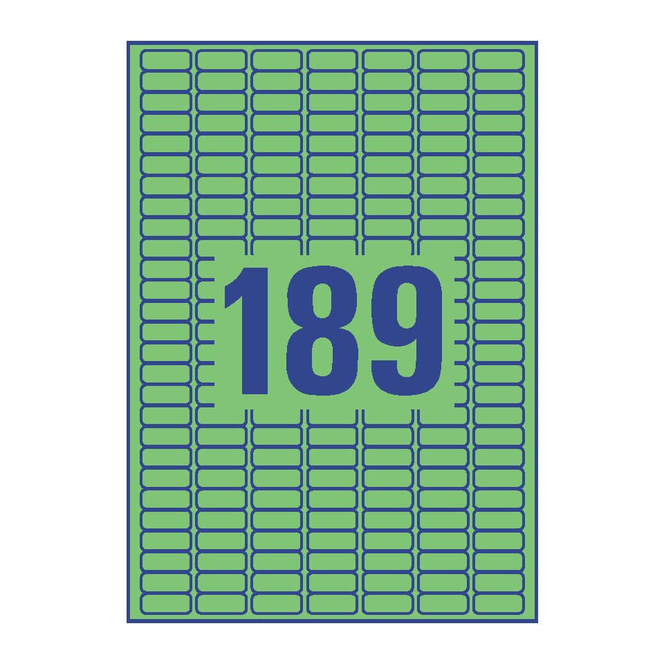 L6049-20 Etiketten - 25,4 x 10 mm, grün, 3.780 Etiketten/20 Blatt, wiederablösbar