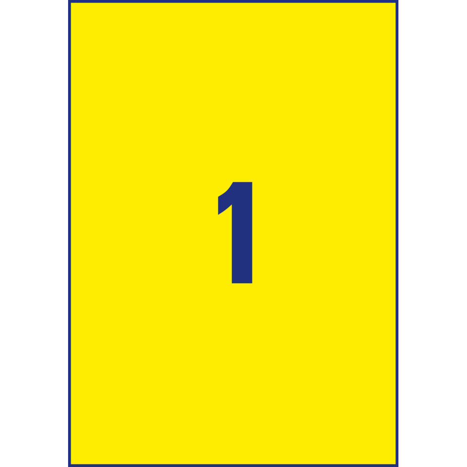 L4775-20 Folienetiketten - 210 x 297 mm, gelb, 20 Etiketten, permanent, wetterfest