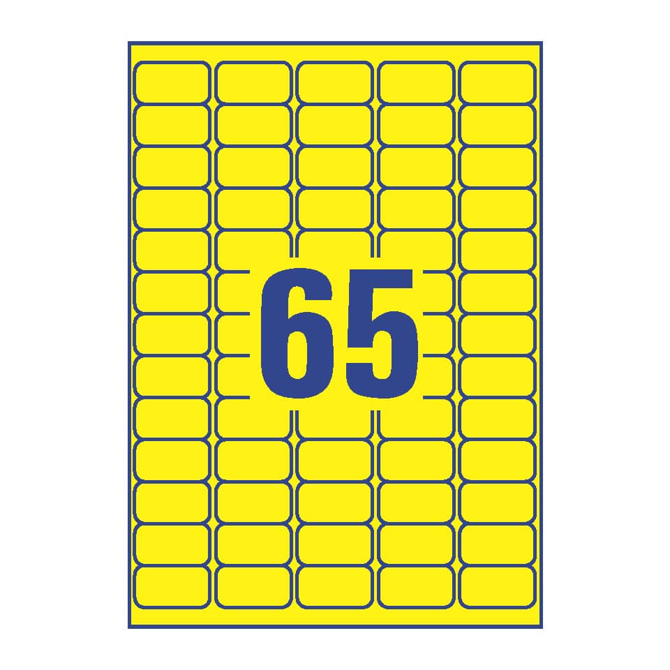 L4793-20 Etiketten - 38,1 x 21,2 mm, gelb, 1.300 Etiketten/20 Blatt, wiederablösbar