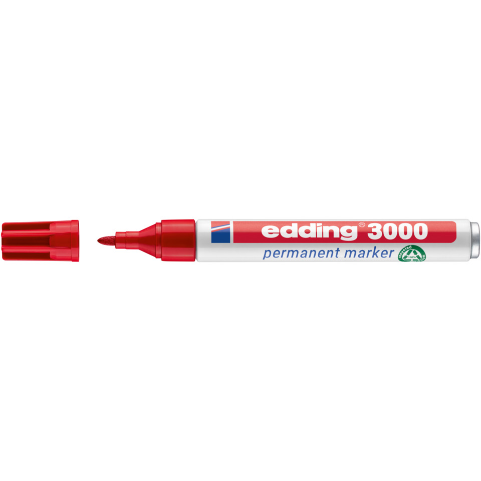3000 Permanentmarker - nachfüllbar, 1,5 - 3 mm, rot
