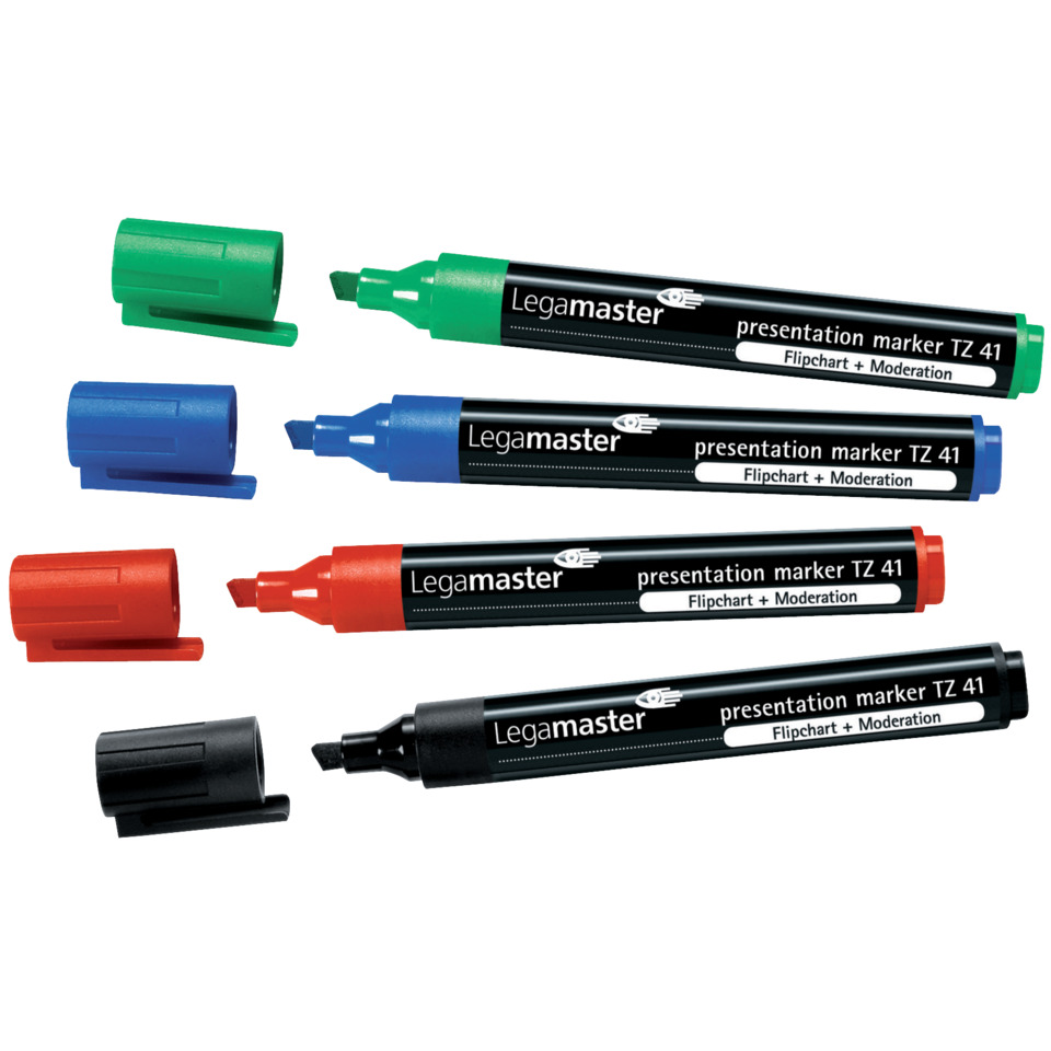 Präsentationsmarker TZ41 - nachfüllbar, ca. 2 - 5 mm, 4er Etui