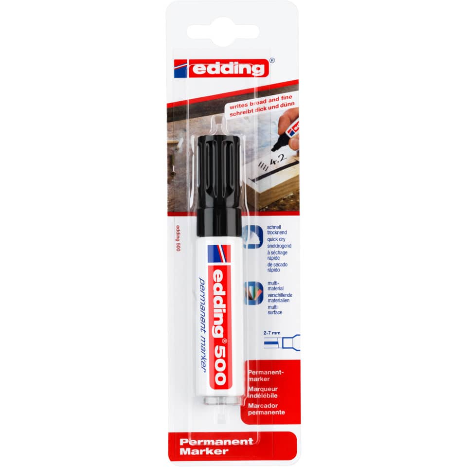 500 Permanentmarker - 2 - 7 mm, schwarz, nachfüllbar, Blister